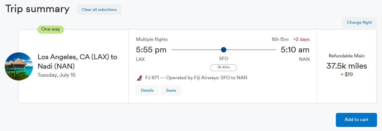 Screenshot of Alaska Airlines flight confirmation page